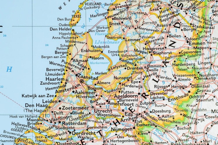 Francja, Belgia, Holandia, Anglia, Walia 1:1 953 000. Mapa ścienna polityczna wydawnictwa National Geographic. Fragment 3