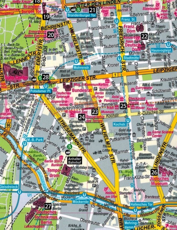 Berlin. Laminowana mapa / Plan miasta + miniprzewodnik wydawnictwa ExpressMap. Fragment 1