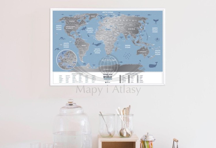 Świat. Mapa zdrapka Weekend World. Przykład oprawienia