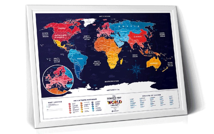 Świat. Mapa zdrapka wakacyjna Holiday World. Przykład oprawy 2