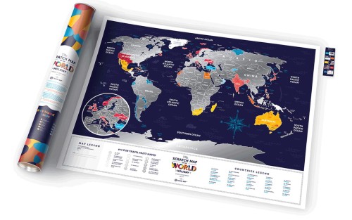 Świat. Mapa zdrapka wakacyjna Holiday World. Zdrapka + tuba 2