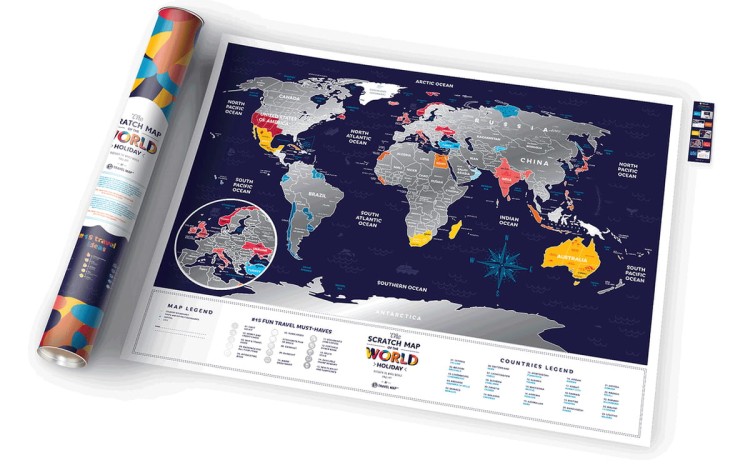 Świat. Mapa zdrapka wakacyjna Holiday World. Zdrapka + tuba 2