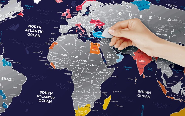 Świat. Mapa zdrapka wakacyjna Holiday World. Fragment 2