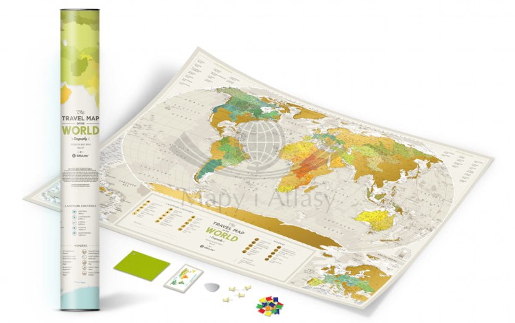Świat mapa zdrapka geography world całość
