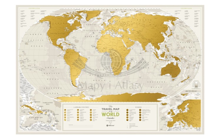 Świat mapa zdrapka geography world całość 2