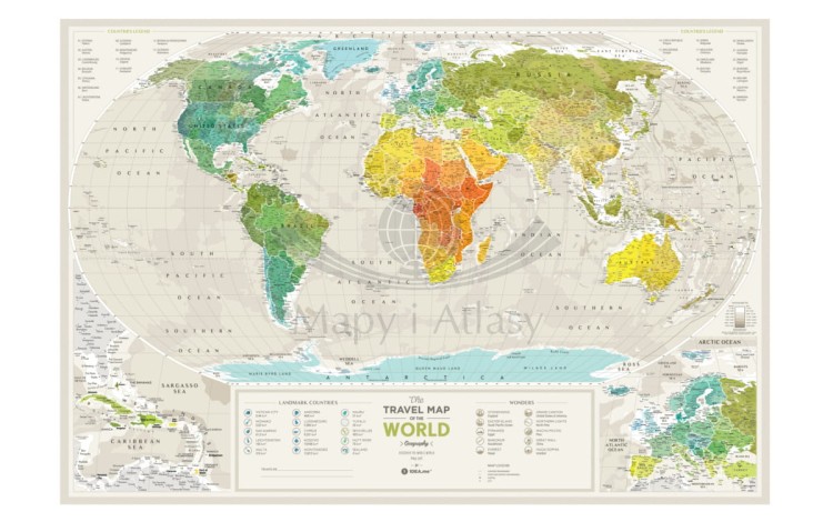 Świat mapa zdrapka geography world całość 2