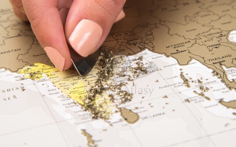 Świat mapa zdrapka geography world fragment 2