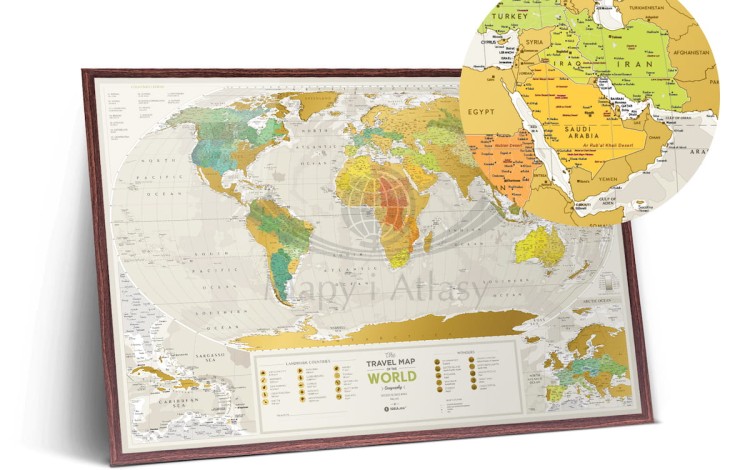 Świat mapa zdrapka geography world przykład