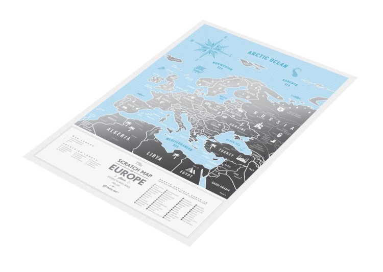 Europa. Mapa zdrapka Travel Map Silver Europe