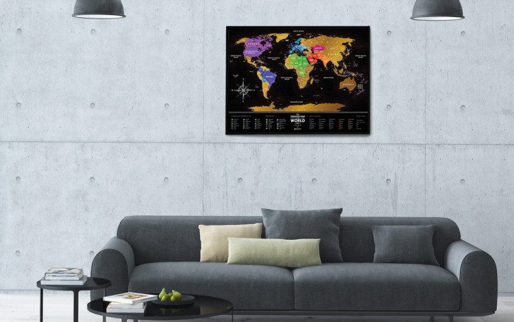 Świat mapa zdrapka Black World przykład 2