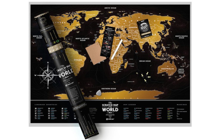 Świat mapa zdrapka Black World całość