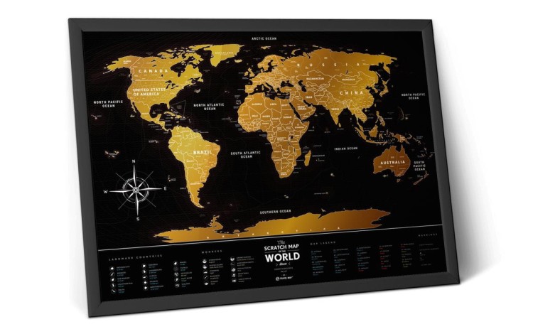 Świat mapa zdrapka Black World całość 2