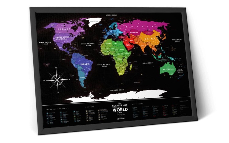 Świat mapa zdrapka Black World całość 4