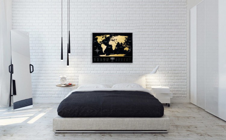 Świat mapa zdrapka Black World przykład