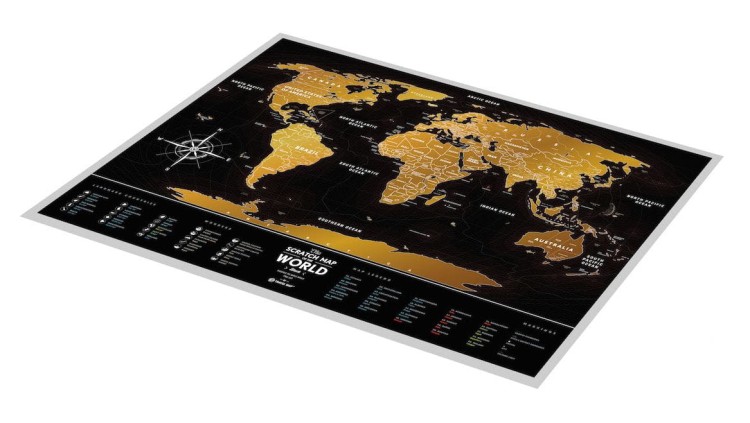 Świat mapa zdrapka Black World całość 5