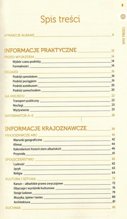 Albania Przewodnik travelbook Bezdroża spis treści 1