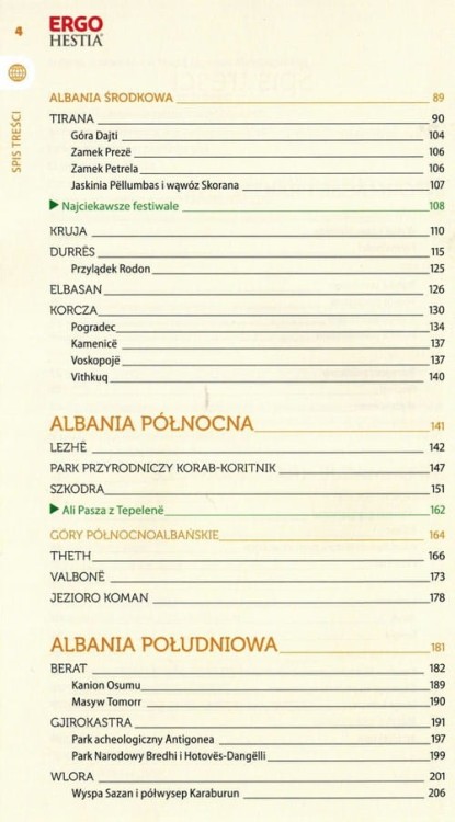 Albania Przewodnik travelbook Bezdroża spis treści 2
