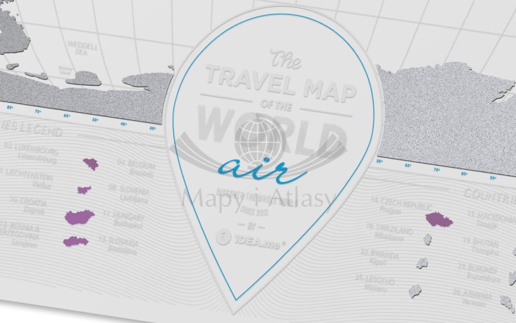 Świat mapa zdrapka Air World fragment