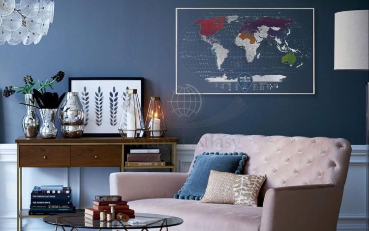 Świat mapa zdrapka Air World przykład 2