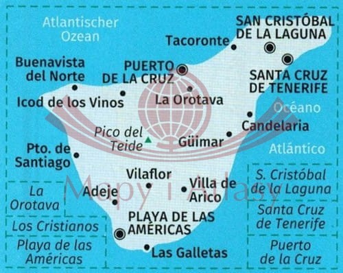 Teneryfa Mapa turystyczna 233 Kompass zasięg