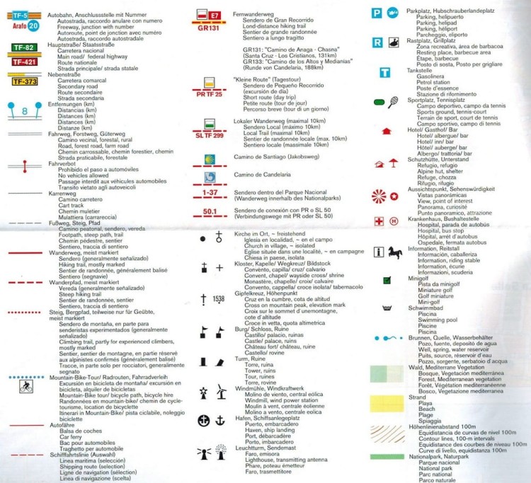 Teneryfa Mapa turystyczna 233 Kompass legenda 1