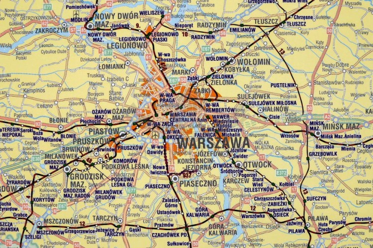 Polska kolejowa w ramie Piętka fragment 4