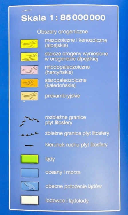 Dzieje Ziemi / Wędrówka płyt litosfery Plansza edukacyjna fragment 7