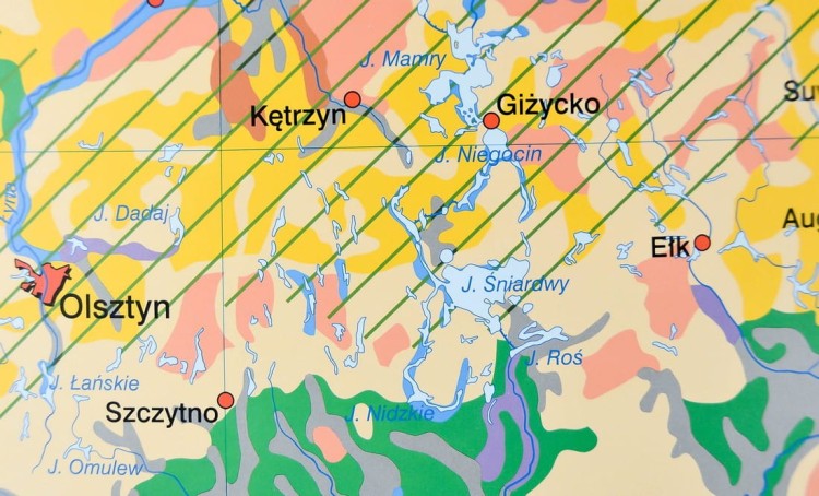 Polska - gleby mapa ścienna Nowa Era fragment