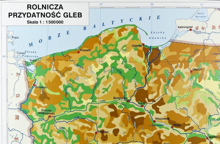 Polska - gleby mapa ścienna Nowa Era fragment 5
