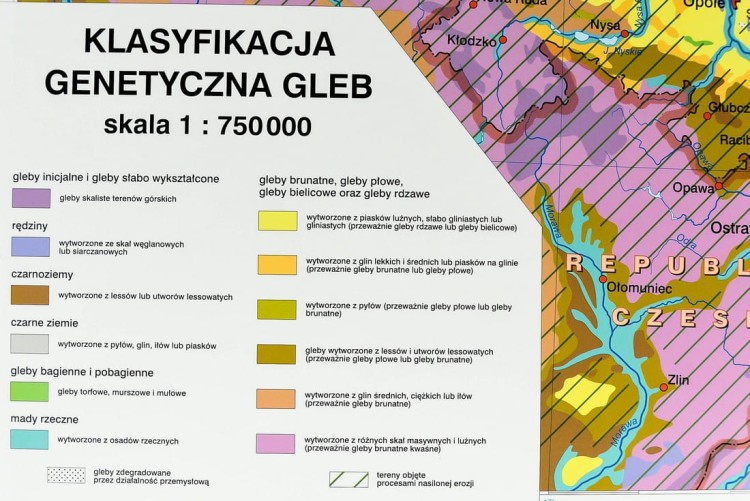 Polska - gleby mapa ścienna Nowa Era fragment 7