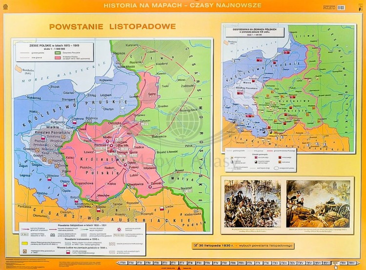 Księstwo Warszawskie / Powstanie listopadowe mapa ścienna Nowa Era I strona