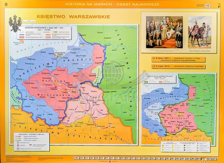 Księstwo Warszawskie / Powstanie listopadowe mapa ścienna Nowa Era II strona