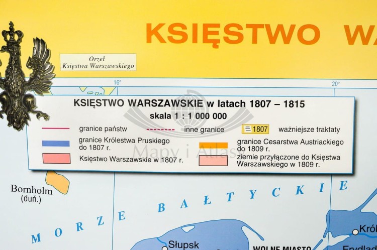 Księstwo Warszawskie / Powstanie listopadowe mapa ścienna Nowa Era fragment 6