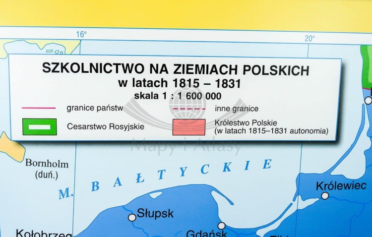 Księstwo Warszawskie / Powstanie listopadowe mapa ścienna Nowa Era fragment 10