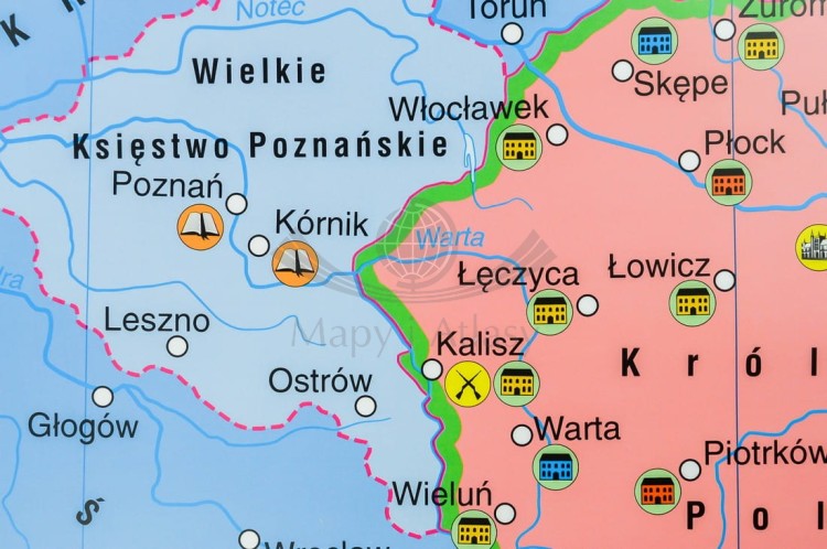 Księstwo Warszawskie / Powstanie listopadowe mapa ścienna Nowa Era fragment 11