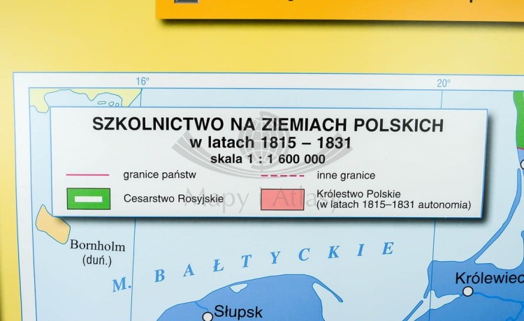 Księstwo Warszawskie / Powstanie listopadowe mapa ścienna Nowa Era fragment 12