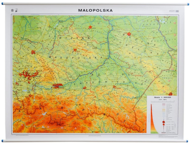 Małopolska mapa ścienna ogólnogeograficzna-krajobrazowa Nowa Era I strona