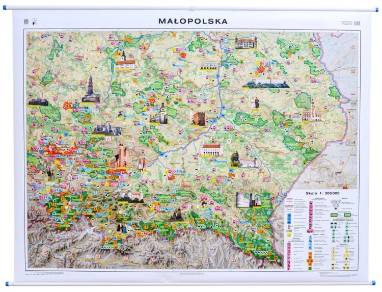 Małopolska mapa ścienna ogólnogeograficzna-krajobrazowa Nowa Era II strona