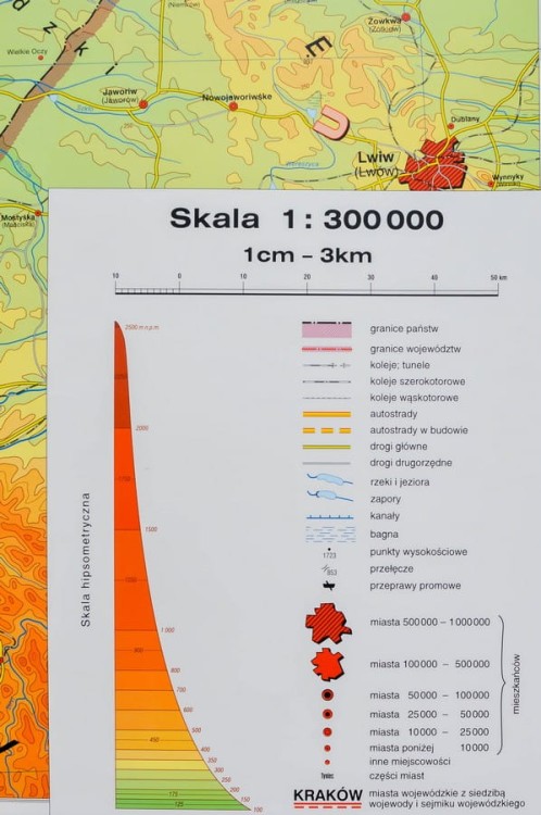 Małopolska mapa ścienna ogólnogeograficzna-krajobrazowa Nowa Era fragment 6