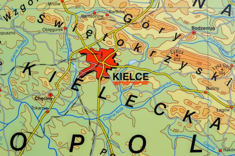 Małopolska mapa ścienna ogólnogeograficzna-krajobrazowa Nowa Era fragment 2
