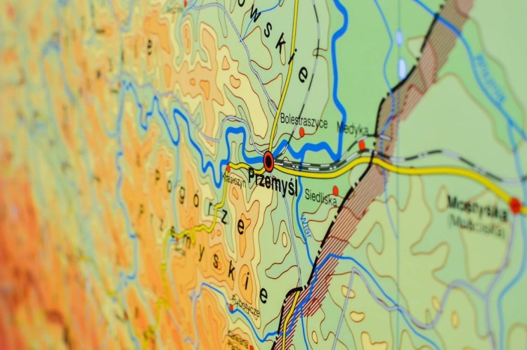 Małopolska mapa ścienna ogólnogeograficzna-krajobrazowa Nowa Era fragment 5