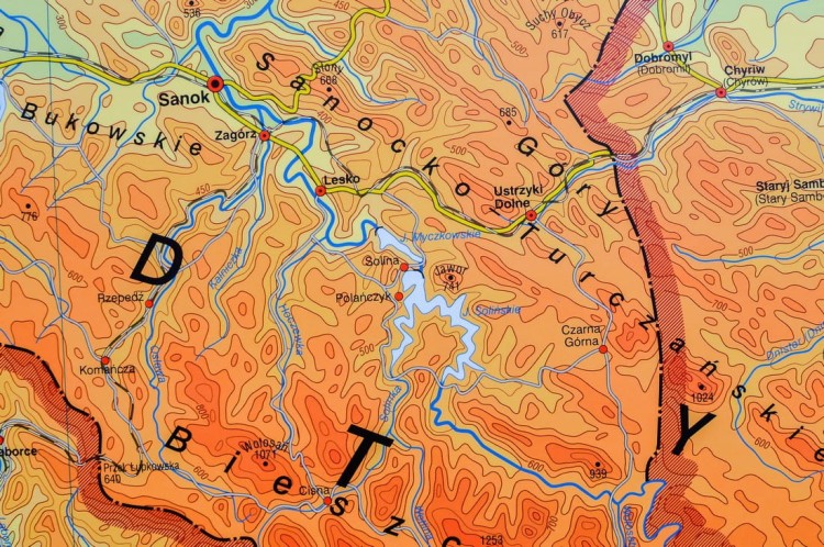 Małopolska mapa ścienna ogólnogeograficzna-krajobrazowa Nowa Era fragment 4