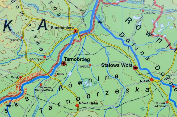 Małopolska mapa ścienna ogólnogeograficzna-krajobrazowa Nowa Era fragment 3