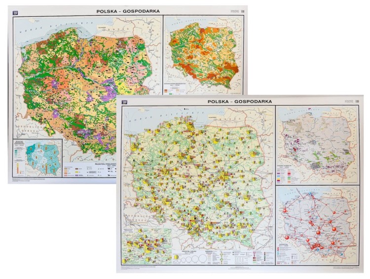 Polska gospodarka rolnictwo i przemysł mapa ścienna Nowa Era