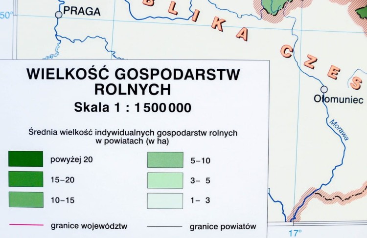 Polska gospodarka rolnictwo i przemysł mapa ścienna Nowa Era fragment 5