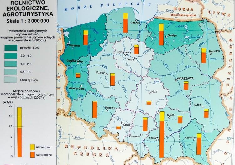 Polska gospodarka rolnictwo i przemysł mapa ścienna Nowa Era fragment
