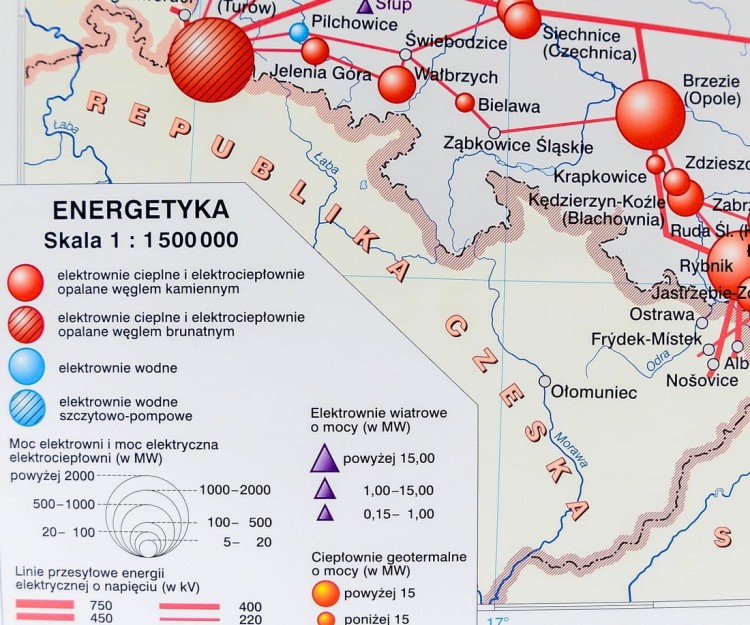 Polska gospodarka rolnictwo i przemysł mapa ścienna Nowa Era fragment 8