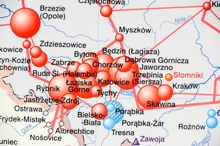 Polska gospodarka rolnictwo i przemysł mapa ścienna Nowa Era fragment 9