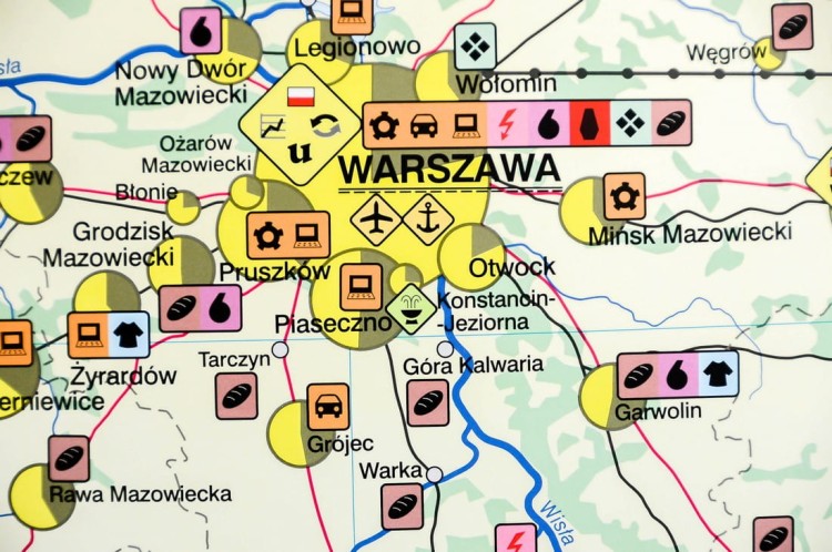 Polska gospodarka rolnictwo i przemysł mapa ścienna Nowa Era fragment 13