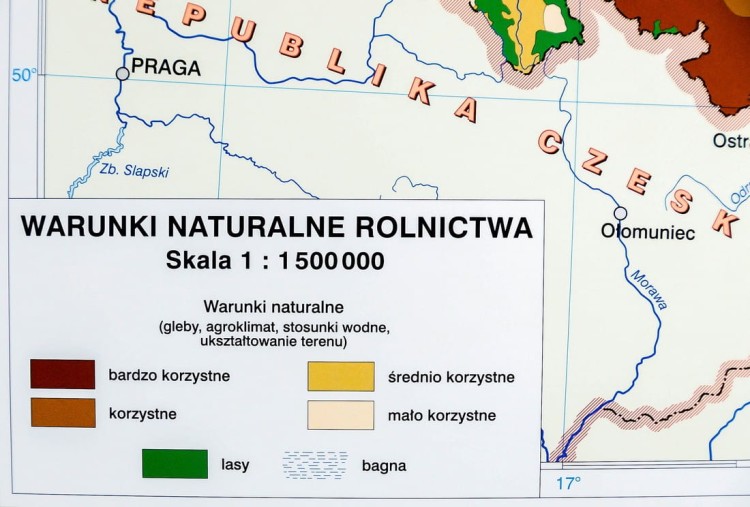 Polska gospodarka rolnictwo i przemysł mapa ścienna Nowa Era fragment 15